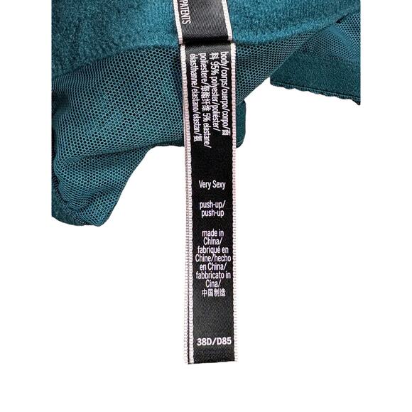 Victoria’s Secret Very Sexy Push-up Corset Bra Women's 38D Teal Black Lace - Picture 8 of 8